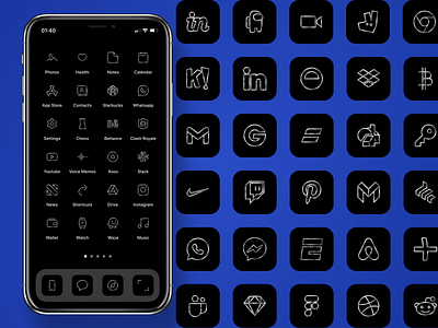 iOS 14 icon pack - Minimal chrome app icons chrome icons icon pack icons iconset interface design ios 14 minimal ui ui design ui kit ux vector