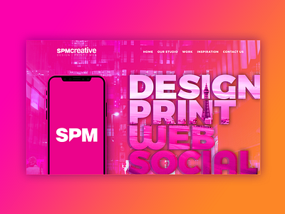 SPM Creative Hero Image design gradient header hero orange pink ux website