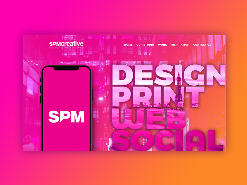 SPM Creative Hero Image orange pink design ux gradient header website hero
