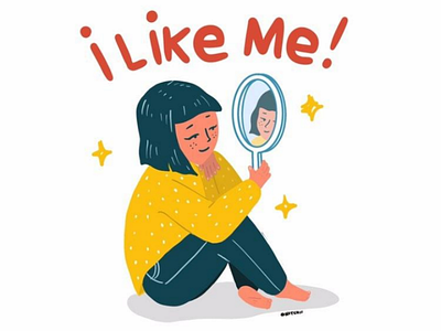 I like me. illustration illustrator imenough love mentalhealth nitchii positivity selflove selfworth