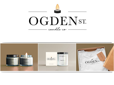 Ogden Street Candle Co brand concept branding candle candle brand candle company design graphic design logo pure ingredients