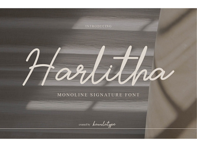 Harlitha - Monoline Signature craft font font design font preview handwritting layout design lettering monoline font signature font
