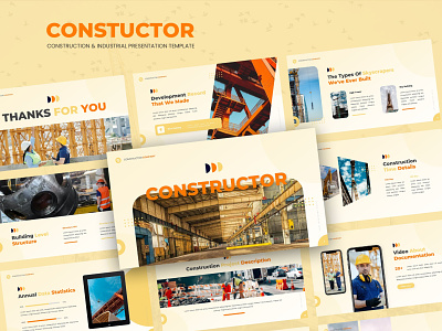 Constructor - Construction & Industrial Presentation Template building construction design google slides industrial keynote layout design powerpoint
