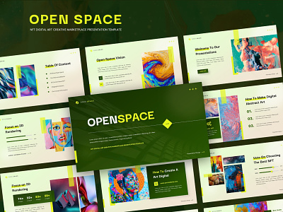 Open Space - NFT Digital Art Creative Marketplace Presentation design google slides keynote layout design powerpoint ui