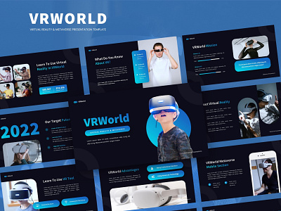 VRWorld - Virtual Reality & Metaverse Presentation Template design google slides keynote layout design powerpoint ui
