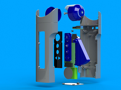 CAD Model - Torch/Radio exploded cad cad design cad render creative design dyson exploded view industrial design product design radio render solidworks torch