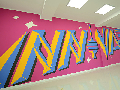 INNOVATE innovate lettering mural office sarajevo