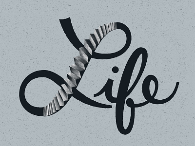 Life crisis lettering life script stairs type typography