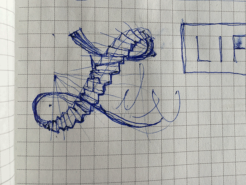 Life Process lettering life script sketch stairs type typography