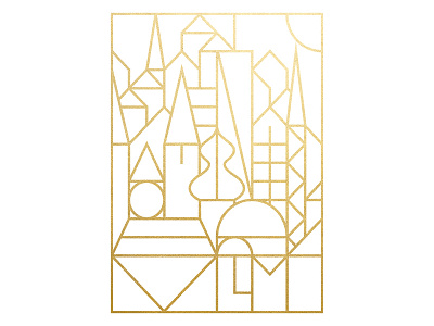 Sarajevo wireframe city gold illustration line art line illustration monoline poster sarajevo skyline