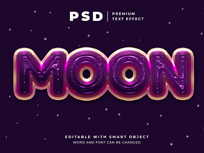 Moon editable text effect