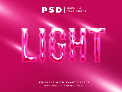 Light editable text effect