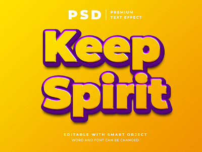 Keep spirit editable text effect editable effect photoshop psd text