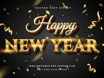 Happy new year editable text effect