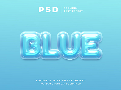 Blue editable text effect