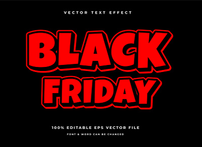 Black friday editable text effect editable effect eps text vector