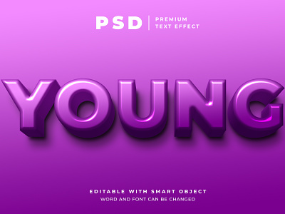 Young modern editable text effect effect photoshop psd text
