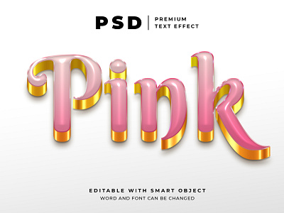 Pink modern editable text effect