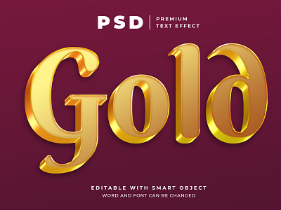 Gold editable text effect