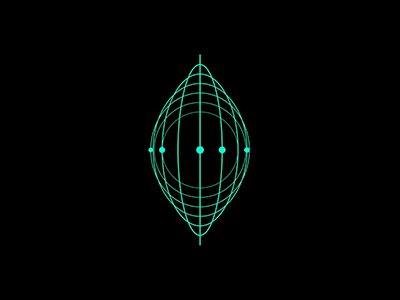 Orbit 2d art direction flat geometry gif loop motion