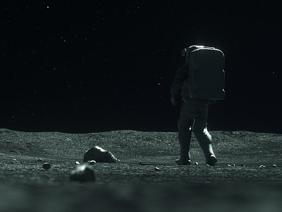 Moonwalker #3 3d astronaut c4d cinema 4d design moon moonwalker motion motion graphics sci fi space