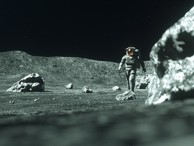 Moonwalker #4 3d astronaut c4d cinema 4d design moon moonwalker motion motion graphics sci fi space