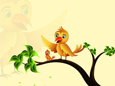 Bird character illustration for childern animation