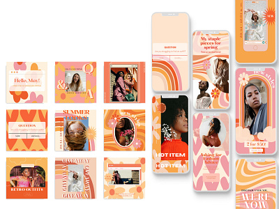 Orange Boho Instagram Feed boho canva design instagram orange template