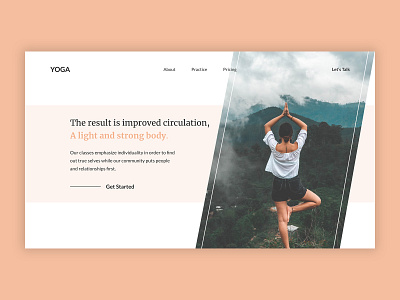 Yoga cover design hero hero section ui ui design ux website