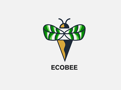 Eco bee logo plant