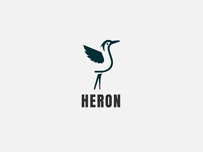 Heron logo white