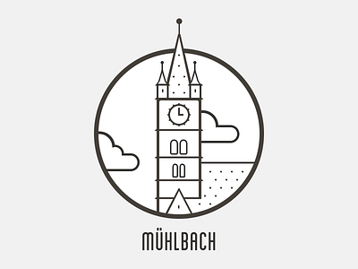 Muhlbach icon city evangelical church icon ideogram muhlbach romania sebes
