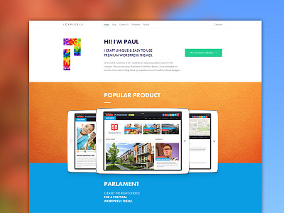 Icy Pixels Redesign Progress blue clean flat icons interface layout minimal red ui ux web website
