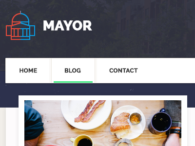 Mayor - Political WordPress Theme layout interface political red clean website icons flat web ux minimal ui