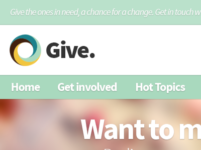 Give - WIP #1 charity themeforest ui wordpress theme