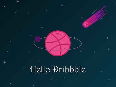 Holle Dribbble design dribbble hello illustration invite thanks