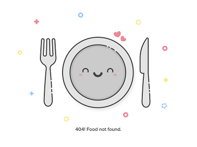 404 - Food Not Found cutlery emoji emotion exploration food placeholder plate