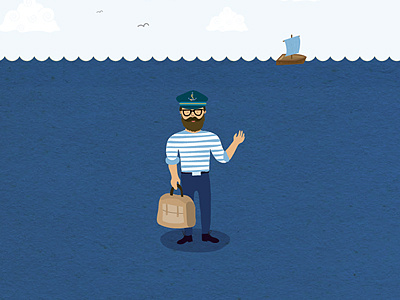 Illustration for shipping service boat illustration nad nadgraphics sailor ship shipping vector