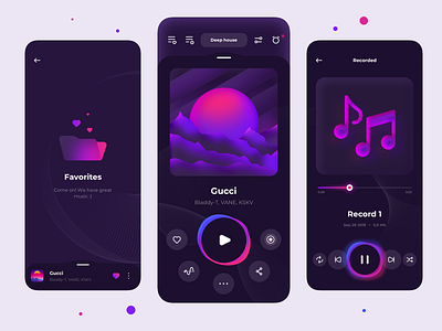 Music player 🎶 app application design illustration interface ios mobile music music app music player player sound soundwave ui ux