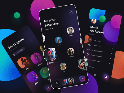 Music player iOS app 🎸🎺🎹 app application design icons ios mobile music music app music player player profile ui ux