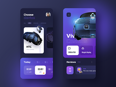 VR App Shot app application cosmos design emoji htc icons illustration ios mobile oculus ui ui ux ux vector virtual reality vr