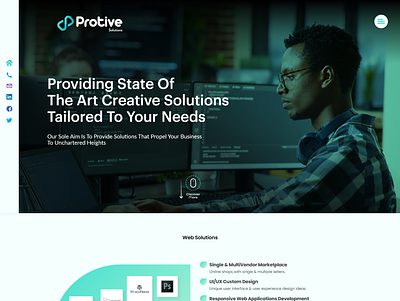 Protive Solution branding design illustration layout logo protive protive solution service provider solution template theme ui uiux web design