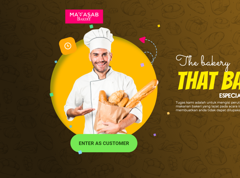 Mamasab Bakery Entering Page by 736 Pixels on Dribbble