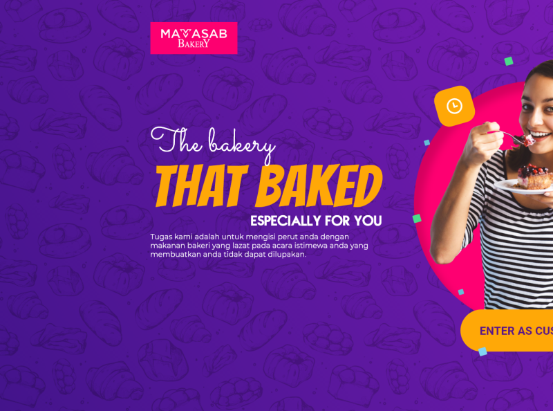 Mamasab Bakery Entering Page 2nd Option by 736 Pixels on Dribbble