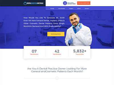 Dental Marketing Australia australia dental design landing page layout marketing template theme uiux