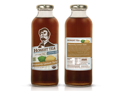 Honest Tea abraham back basil bottle front heavenly label lemon lincoln mockup redesigned tea tulsi