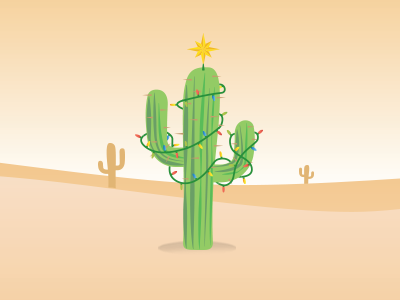 Christmas Tree alone cactus desert green happy holiday lights merry mexican outdoor shadow star