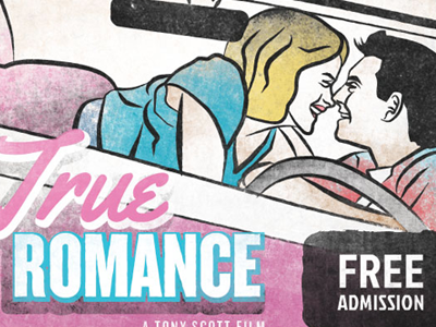 True Romance blue dthooligan film illustration movie night pink romance true