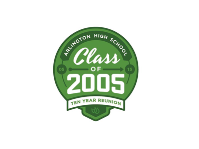 Reunion Logo 2005 arlington colts crest green high reunion school seal texas white