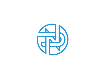 PN blue circle identity line logo mark monogram nilrach paul personal